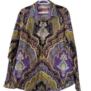 Robert Graham Virgil Button Up Shirt - Psychedelic / Paisley Print - Size Large